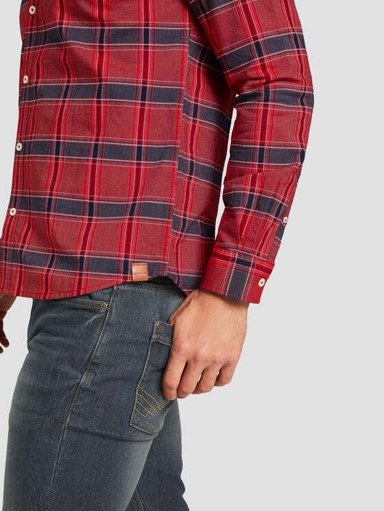 Kariertes Hemd mit Brusttasche - Männer - red navy fil a fil check Kariertes Hemd mit Brusttasche - Männer - red navy fil a fil check - 10 - TOM TAILOR