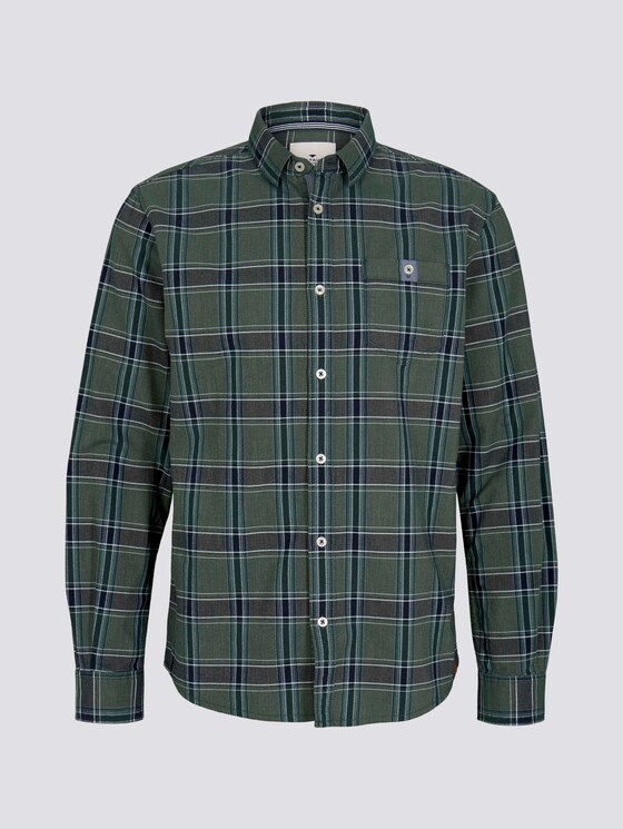 Kariertes Hemd mit Brusttasche - Männer - green navy fil a fil check Kariertes Hemd mit Brusttasche - Männer - green navy fil a fil check - 7 - TOM TAILOR