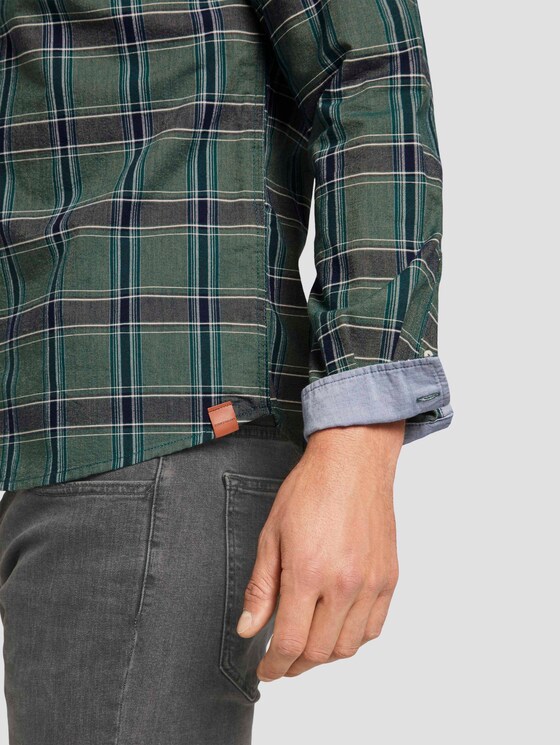 Kariertes Hemd mit Brusttasche - Männer - green navy fil a fil check Kariertes Hemd mit Brusttasche - Männer - green navy fil a fil check - 9 - TOM TAILOR