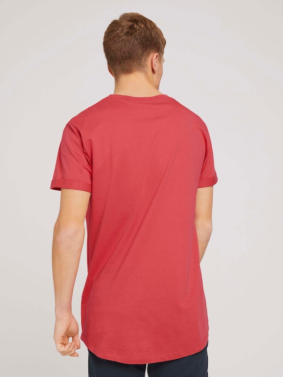 T-shirt with a chest print made with organic cotton - Men - Normal Red T-shirt with a chest print made with organic cotton - Men - Normal Red - 2 - TOM TAILOR Denim