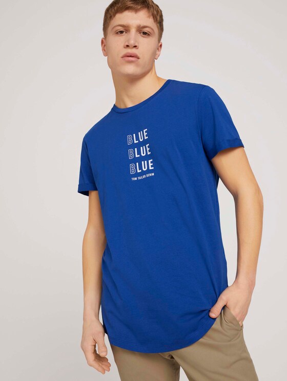 T-Shirt mit Bio-Baumwolle - Männer - Shiny Royal T-Shirt mit Bio-Baumwolle - Männer - Shiny Royal - 5 - TOM TAILOR Denim