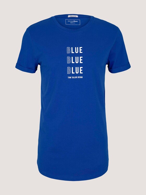T-Shirt mit Bio-Baumwolle - Männer - Shiny Royal T-Shirt mit Bio-Baumwolle - Männer - Shiny Royal - 7 - TOM TAILOR Denim
