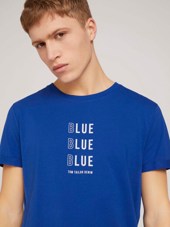 T-Shirt mit Bio-Baumwolle - Männer - Shiny Royal T-Shirt mit Bio-Baumwolle - Männer - Shiny Royal - 9 - TOM TAILOR Denim