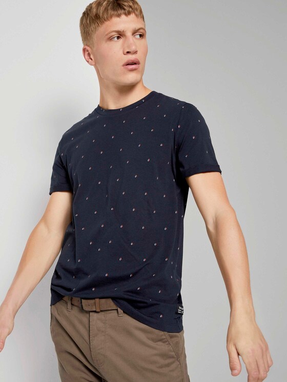 Print T-Shirt - Männer - navy split drop print Print T-Shirt - Männer - navy split drop print - 5 - TOM TAILOR Denim