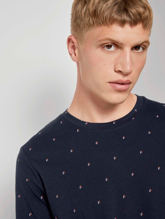 Print T-Shirt - Männer - navy split drop print Print T-Shirt - Männer - navy split drop print - 9 - TOM TAILOR Denim