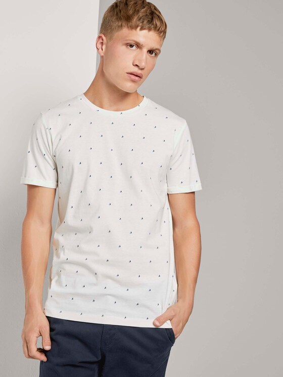 Print T-Shirt - Männer - white split drop print Print T-Shirt - Männer - white split drop print - 5 - TOM TAILOR Denim