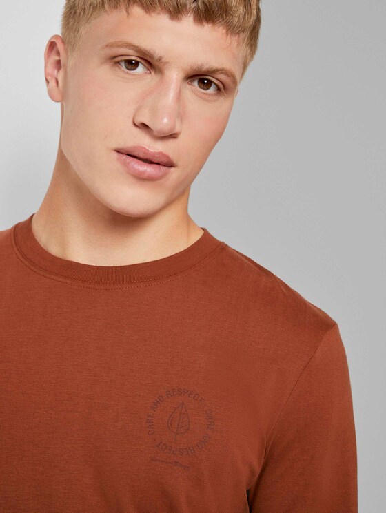 Langarmshirt mit kleinem Print - Männer - Goji Orange Langarmshirt mit kleinem Print - Männer - Goji Orange - 10 - TOM TAILOR Denim