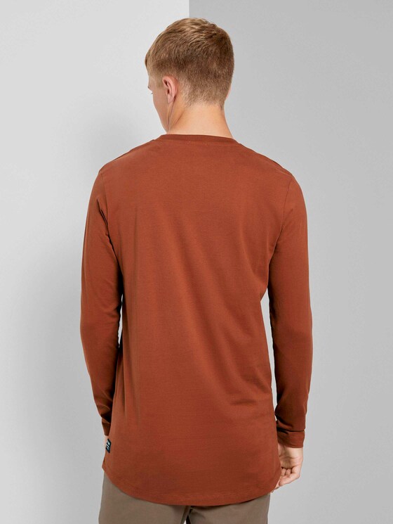 Langarmshirt mit kleinem Print - Männer - Goji Orange Langarmshirt mit kleinem Print - Männer - Goji Orange - 2 - TOM TAILOR Denim