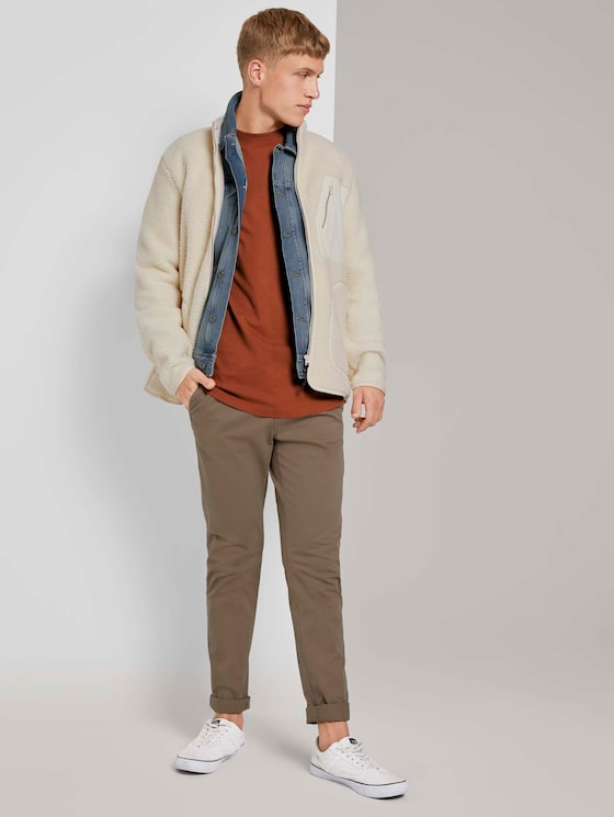 Langarmshirt mit kleinem Print - Männer - Goji Orange Langarmshirt mit kleinem Print - Männer - Goji Orange - 3 - TOM TAILOR Denim