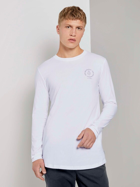 Langarmshirt mit kleinem Print - Männer - White Langarmshirt mit kleinem Print - Männer - White - 1 - TOM TAILOR Denim