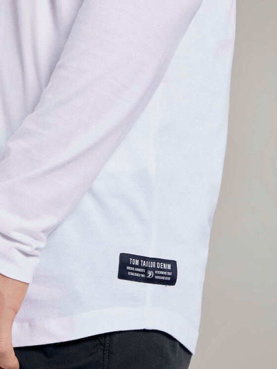 Langarmshirt mit kleinem Print - Männer - White Langarmshirt mit kleinem Print - Männer - White - 10 - TOM TAILOR Denim