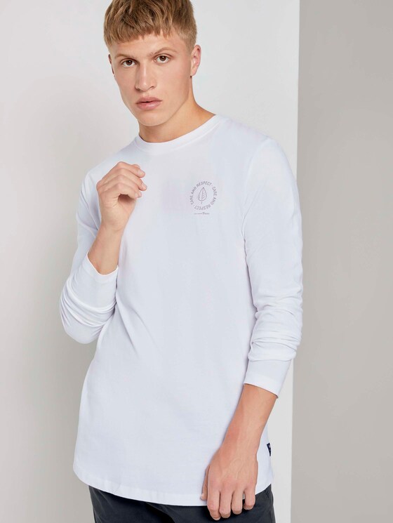 Langarmshirt mit kleinem Print - Männer - White Langarmshirt mit kleinem Print - Männer - White - 5 - TOM TAILOR Denim