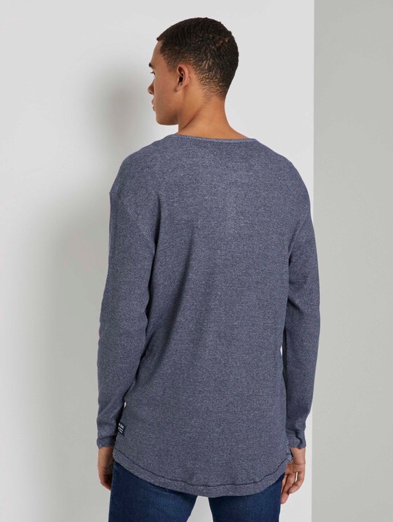 Strukturiertes Henley-Shirt - Männer - navy white waffle structure Strukturiertes Henley-Shirt - Männer - navy white waffle structure - 2 - TOM TAILOR Denim