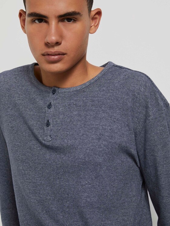 Strukturiertes Henley-Shirt - Männer - navy white waffle structure Strukturiertes Henley-Shirt - Männer - navy white waffle structure - 9 - TOM TAILOR Denim