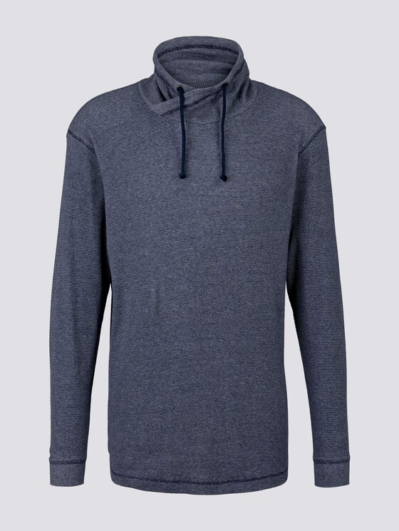 Strukturiertes Langarmshirt mit Stehkragen - Männer - navy white waffle structure Strukturiertes Langarmshirt mit Stehkragen - Männer - navy white waffle structure - 7 - TOM TAILOR Denim