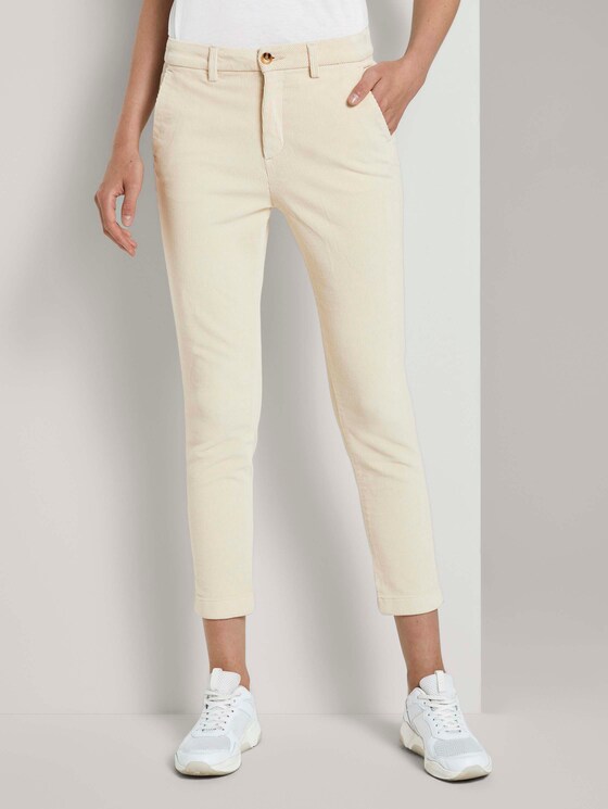 Zigarettenhose aus Cord - Frauen - soft creme beige Zigarettenhose aus Cord - Frauen - soft creme beige - 1 - TOM TAILOR Denim