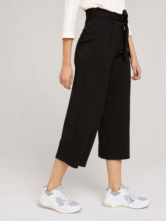 Culotte Bundfaltenhose mit Bindegürtel - Frauen - Deep Black Culotte Bundfaltenhose mit Bindegürtel - Frauen - Deep Black - 11 - TOM TAILOR Denim
