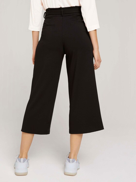 Culotte Bundfaltenhose mit Bindegürtel - Frauen - Deep Black Culotte Bundfaltenhose mit Bindegürtel - Frauen - Deep Black - 2 - TOM TAILOR Denim