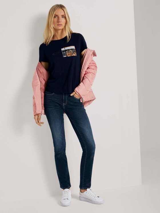 T-shirt with a chest print - Women - Sky Captain Blue T-shirt with a chest print - Women - Sky Captain Blue - 3 - TOM TAILOR