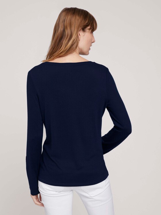 T-Shirt in Melange Optik - Frauen - Sky Captain Blue T-Shirt in Melange Optik - Frauen - Sky Captain Blue - 2 - TOM TAILOR