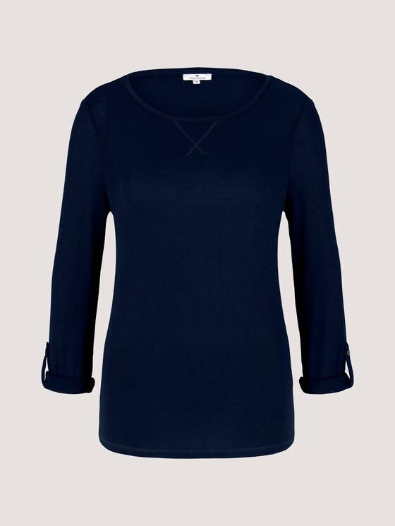 T-Shirt in Melange Optik - Frauen - Sky Captain Blue T-Shirt in Melange Optik - Frauen - Sky Captain Blue - 7 - TOM TAILOR