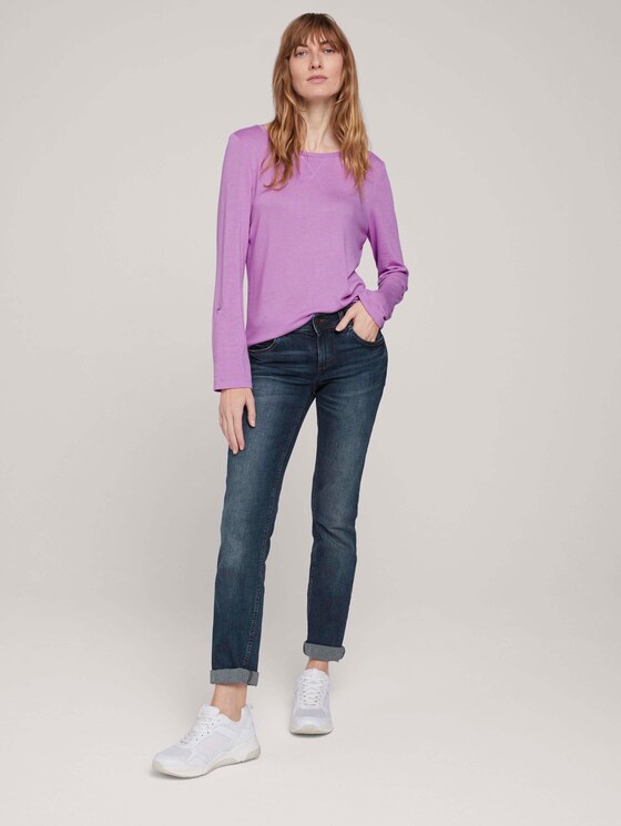 T-Shirt in Melange Optik - Frauen - heather lilac melange T-Shirt in Melange Optik - Frauen - heather lilac melange - 3 - TOM TAILOR