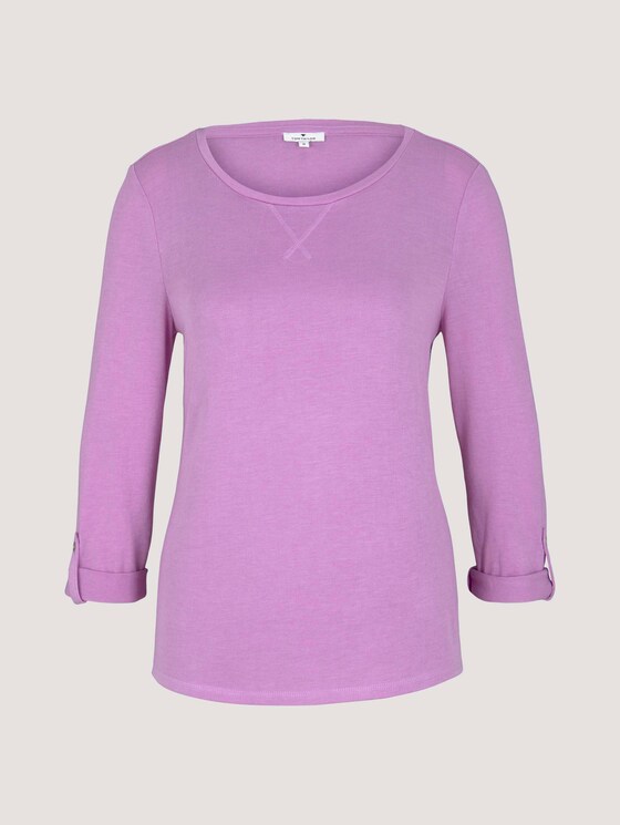 T-Shirt in Melange Optik - Frauen - heather lilac melange T-Shirt in Melange Optik - Frauen - heather lilac melange - 7 - TOM TAILOR