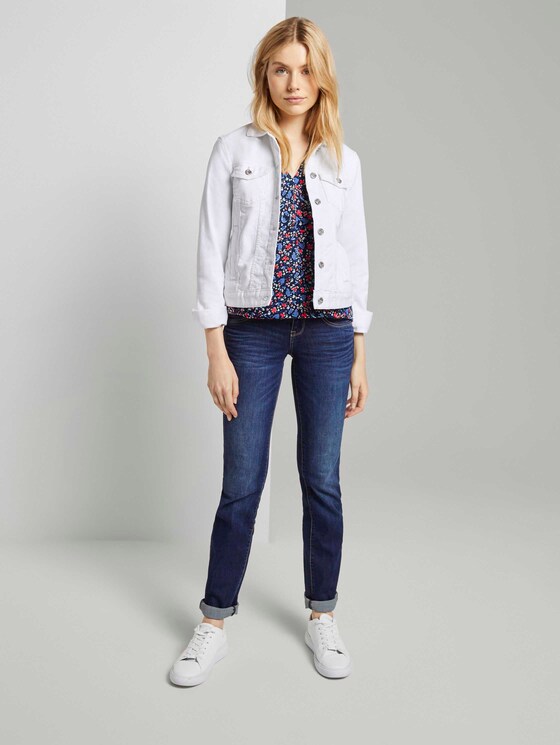 Gemustertes Shirt im Materialmix - Frauen - navy flower design Gemustertes Shirt im Materialmix - Frauen - navy flower design - 3 - TOM TAILOR