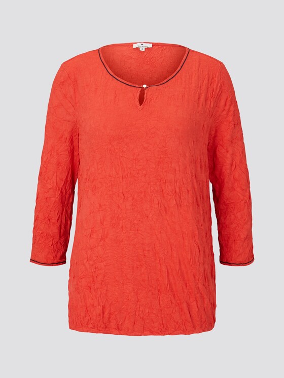 Crincle-Shirt mit elastischem Bund - Frauen - Strong Red Crincle-Shirt mit elastischem Bund - Frauen - Strong Red - 7 - TOM TAILOR