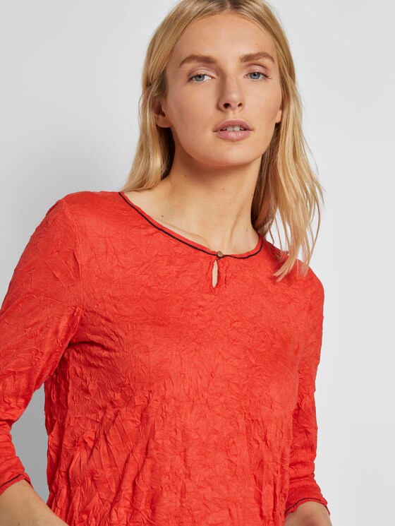 Crincle-Shirt mit elastischem Bund - Frauen - Strong Red Crincle-Shirt mit elastischem Bund - Frauen - Strong Red - 9 - TOM TAILOR