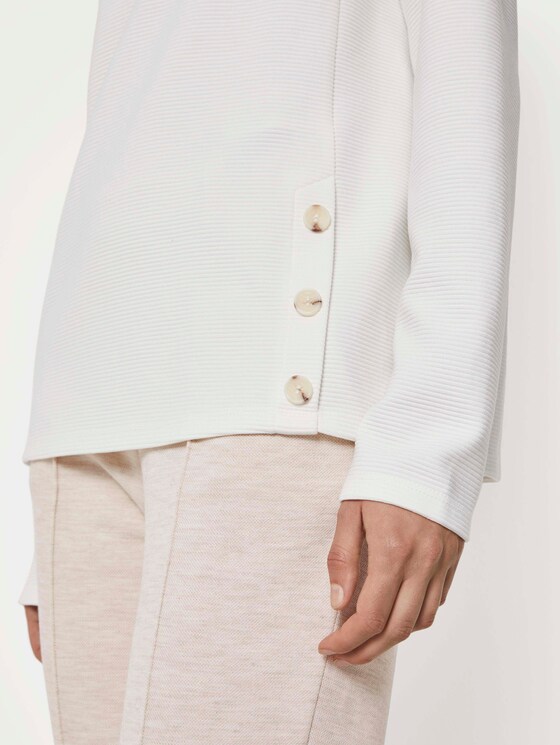 Sweatshirt mit Streifenstruktur und Raglan-Ärmeln - Frauen - Whisper White Sweatshirt mit Streifenstruktur und Raglan-Ärmeln - Frauen - Whisper White - 10 - TOM TAILOR