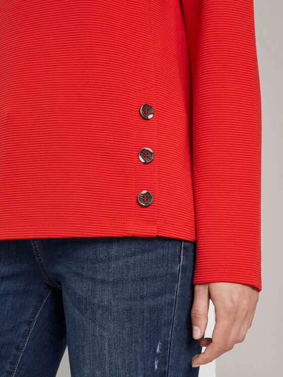 Sweatshirt mit Streifenstruktur und Raglan-Ärmeln - Frauen - Strong Red Sweatshirt mit Streifenstruktur und Raglan-Ärmeln - Frauen - Strong Red - 10 - TOM TAILOR
