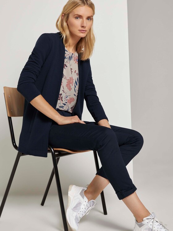 Sweat-Cardigan mit Streifenstruktur - Frauen - Sky Captain Blue Sweat-Cardigan mit Streifenstruktur - Frauen - Sky Captain Blue - 5 - TOM TAILOR