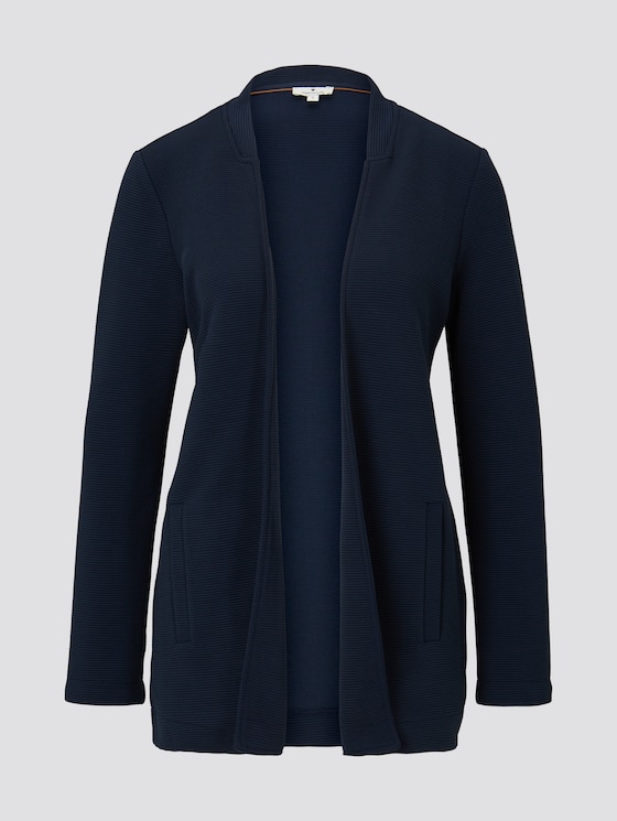 Sweat-Cardigan mit Streifenstruktur - Frauen - Sky Captain Blue Sweat-Cardigan mit Streifenstruktur - Frauen - Sky Captain Blue - 7 - TOM TAILOR