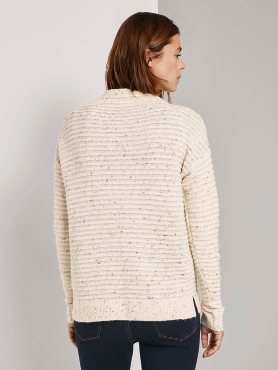 Neps Pullover mit Stehkragen - Frauen - soft creme beige Neps Pullover mit Stehkragen - Frauen - soft creme beige - 2 - TOM TAILOR Denim