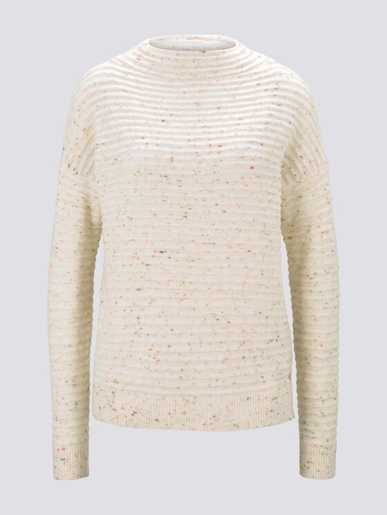 Neps Pullover mit Stehkragen - Frauen - soft creme beige Neps Pullover mit Stehkragen - Frauen - soft creme beige - 7 - TOM TAILOR Denim