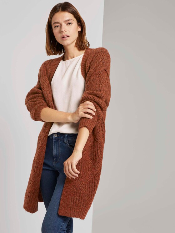 Cardigan im Ajour-Muster - Frauen - rust melange Cardigan im Ajour-Muster - Frauen - rust melange - 5 - TOM TAILOR Denim