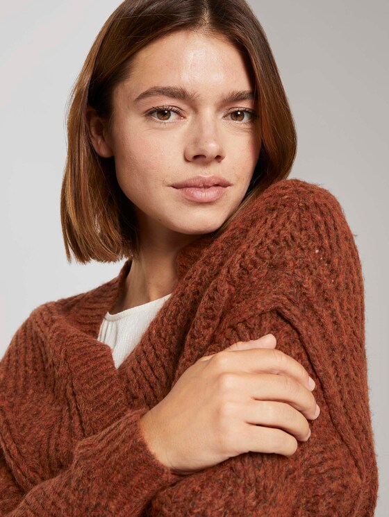 Cardigan im Ajour-Muster - Frauen - rust melange Cardigan im Ajour-Muster - Frauen - rust melange - 9 - TOM TAILOR Denim