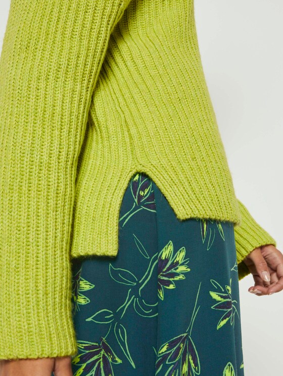 Moderner Rollkragenpullover - Frauen - neon lime melange Moderner Rollkragenpullover - Frauen - neon lime melange - 10 - Mine to five