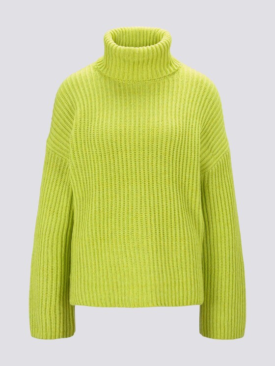 Moderner Rollkragenpullover - Frauen - neon lime melange Moderner Rollkragenpullover - Frauen - neon lime melange - 7 - Mine to five