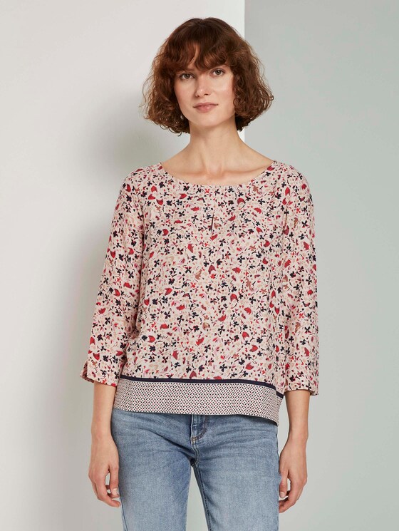 3/4-Arm Bluse mit Blumenprint - Frauen - beige flower design 3/4-Arm Bluse mit Blumenprint - Frauen - beige flower design - 1 - TOM TAILOR
