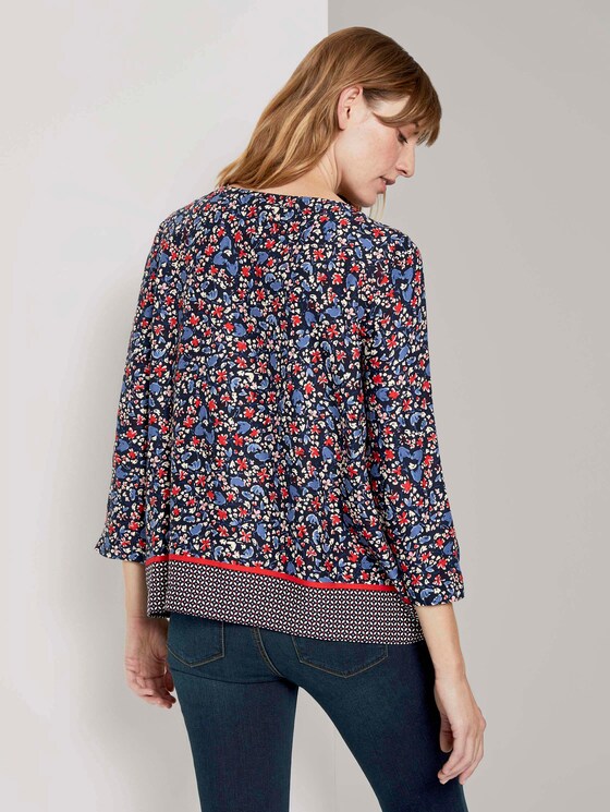 3/4-Arm Bluse mit Blumenprint - Frauen - navy flower design 3/4-Arm Bluse mit Blumenprint - Frauen - navy flower design - 2 - TOM TAILOR