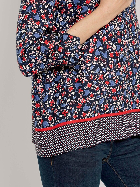 3/4-Arm Bluse mit Blumenprint - Frauen - navy flower design 3/4-Arm Bluse mit Blumenprint - Frauen - navy flower design - 9 - TOM TAILOR