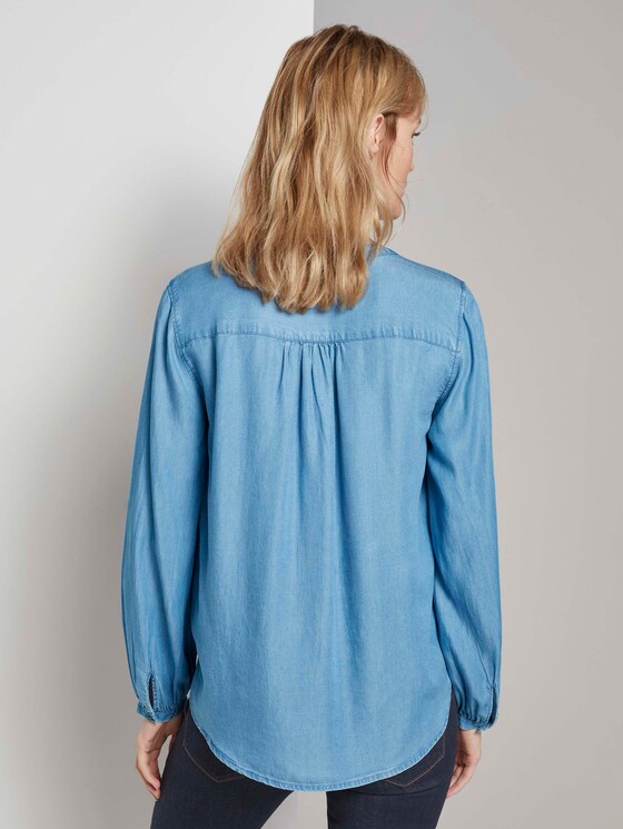 Geknöpfte Bluse im Jeans-Look - Frauen - Blue Denim Geknöpfte Bluse im Jeans-Look - Frauen - Blue Denim - 2 - TOM TAILOR