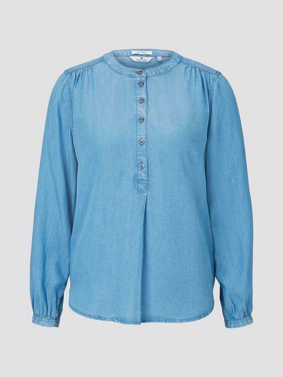 Geknöpfte Bluse im Jeans-Look - Frauen - Blue Denim Geknöpfte Bluse im Jeans-Look - Frauen - Blue Denim - 7 - TOM TAILOR
