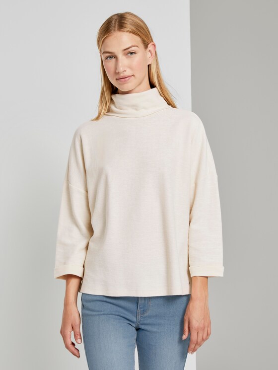 Rollkragen-Sweatshirt - Frauen - soft creme beige Rollkragen-Sweatshirt - Frauen - soft creme beige - 1 - TOM TAILOR Denim