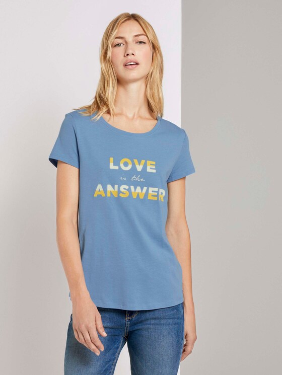 T-Shirt mit Schriftprint - Frauen - Summer Blue T-Shirt mit Schriftprint - Frauen - Summer Blue - 1 - TOM TAILOR Denim