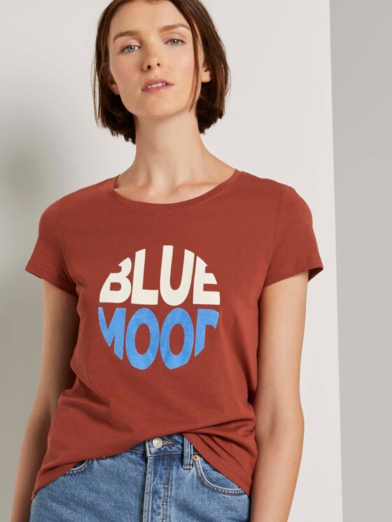 T-Shirt mit Schriftprint - Frauen - Rust Orange T-Shirt mit Schriftprint - Frauen - Rust Orange - 5 - TOM TAILOR Denim