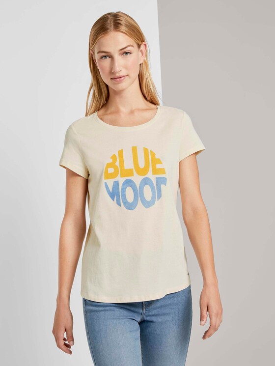 T-Shirt mit Schriftprint - Frauen - soft creme beige T-Shirt mit Schriftprint - Frauen - soft creme beige - 1 - TOM TAILOR Denim