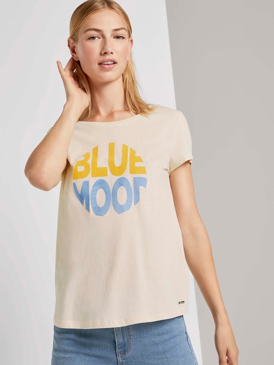 T-Shirt mit Schriftprint - Frauen - soft creme beige T-Shirt mit Schriftprint - Frauen - soft creme beige - 5 - TOM TAILOR Denim